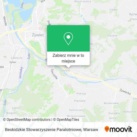 Mapa Beskidzkie Stowarzyszenie Paralotniowe