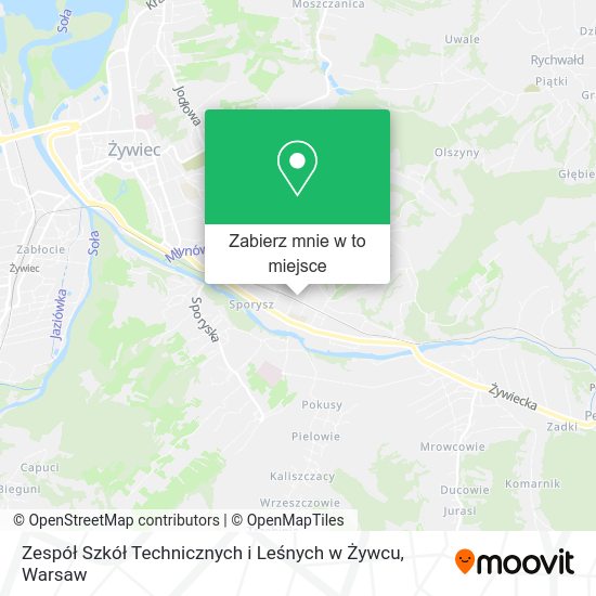 Mapa Zespół Szkół Technicznych i Leśnych w Żywcu