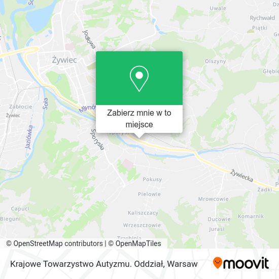 Mapa Krajowe Towarzystwo Autyzmu. Oddział