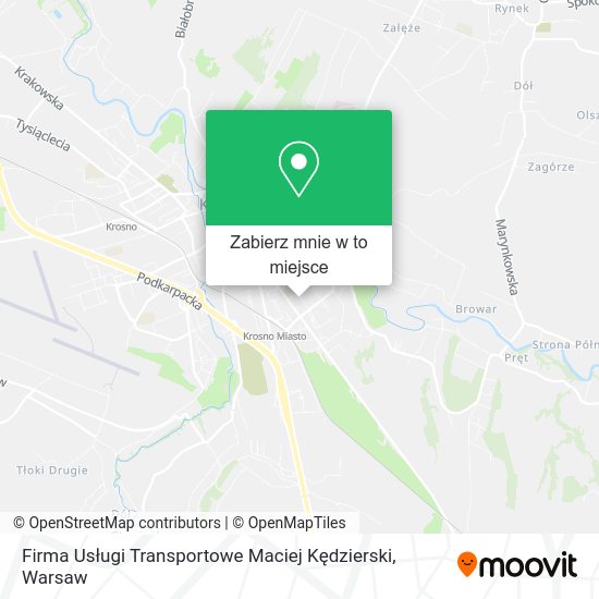 Mapa Firma Usługi Transportowe Maciej Kędzierski