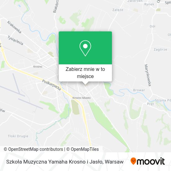 Mapa Szkoła Muzyczna Yamaha Krosno i Jasło