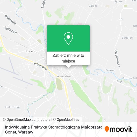 Mapa Indywidualna Praktyka Stomatologiczna Małgorzata Gonet