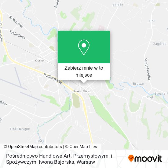 Mapa Pośrednictwo Handlowe Art. Przemysłowymi i Spożywczymi Iwona Bajorska