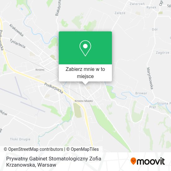 Mapa Prywatny Gabinet Stomatologiczny Zofia Krzanowska