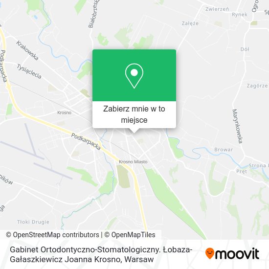 Mapa Gabinet Ortodontyczno-Stomatologiczny. Łobaza-Gałaszkiewicz Joanna Krosno