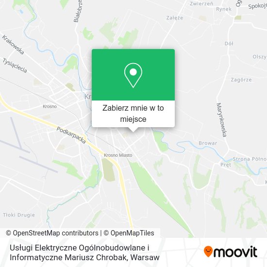 Mapa Usługi Elektryczne Ogólnobudowlane i Informatyczne Mariusz Chrobak