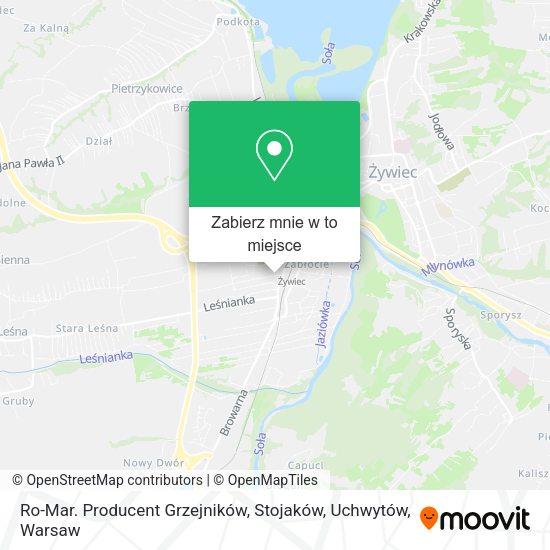 Mapa Ro-Mar. Producent Grzejników, Stojaków, Uchwytów