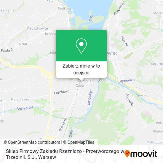 Mapa Sklep Firmowy Zakładu Rzeźniczo - Przetwórczego w Trzebinii. S.J.