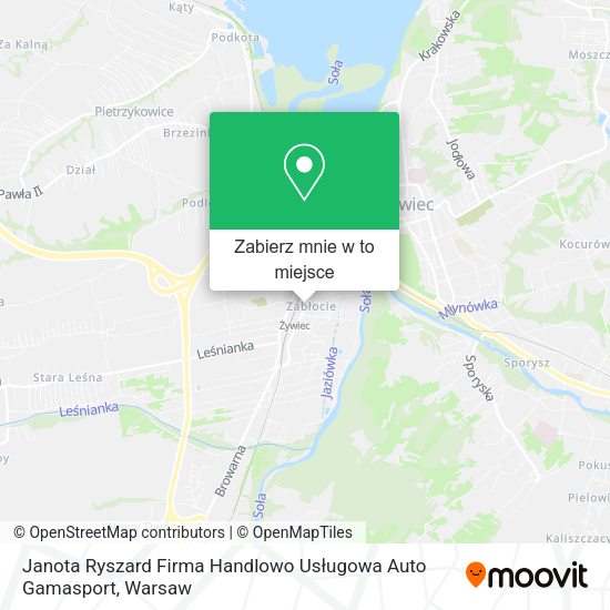 Mapa Janota Ryszard Firma Handlowo Usługowa Auto Gamasport