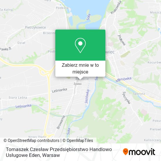 Mapa Tomaszek Czesław Przedsiębiorstwo Handlowo Usługowe Eden