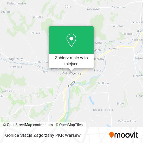 Mapa Gorlice Stacja Zagórzany PKP