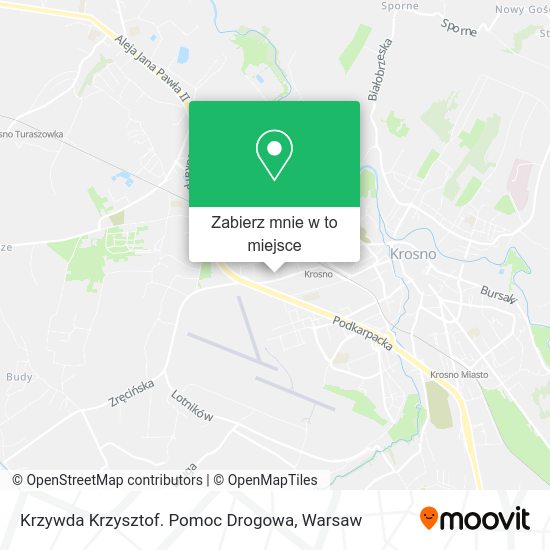 Mapa Krzywda Krzysztof. Pomoc Drogowa