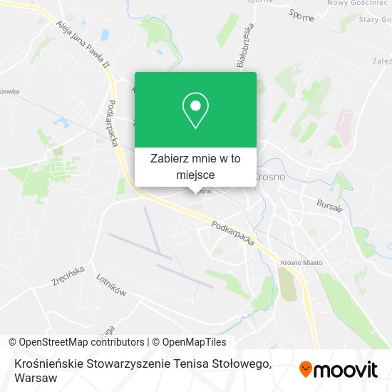 Mapa Krośnieńskie Stowarzyszenie Tenisa Stołowego