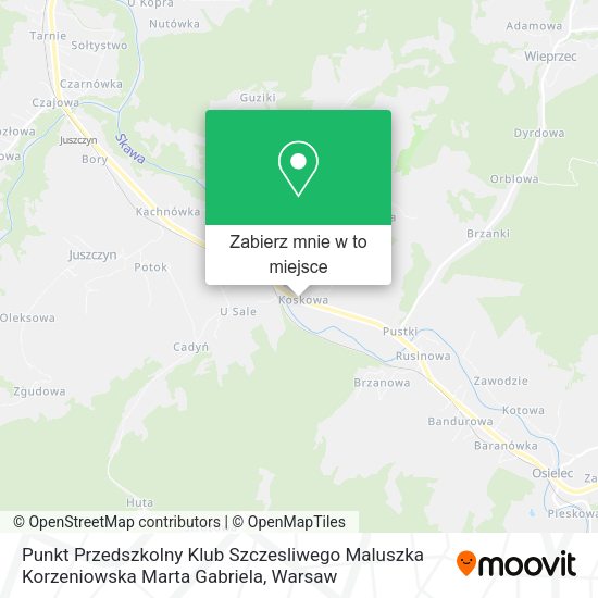 Mapa Punkt Przedszkolny Klub Szczesliwego Maluszka Korzeniowska Marta Gabriela