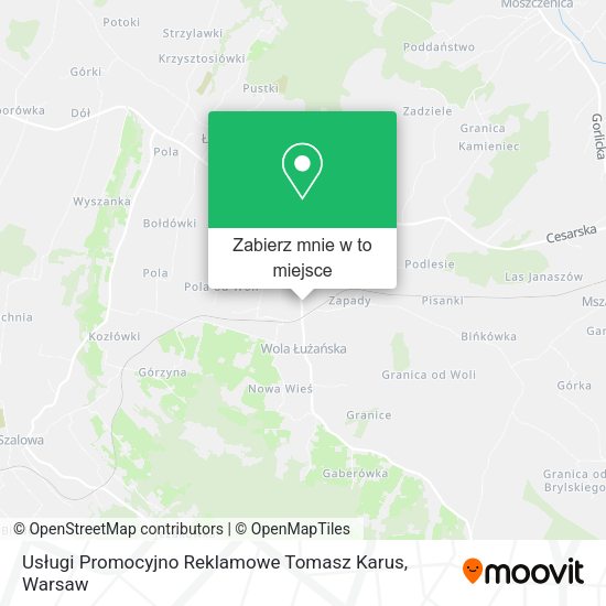 Mapa Usługi Promocyjno Reklamowe Tomasz Karus