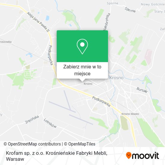 Mapa Krofam sp. z o.o. Krośnieńskie Fabryki Mebli