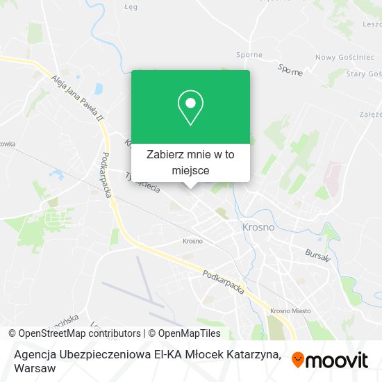 Mapa Agencja Ubezpieczeniowa El-KA Młocek Katarzyna