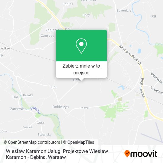 Mapa Wiesław Karamon Usługi Projektowe Wiesław Karamon - Dębina