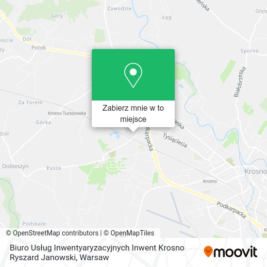 Mapa Biuro Usług Inwentyaryzacyjnych Inwent Krosno Ryszard Janowski