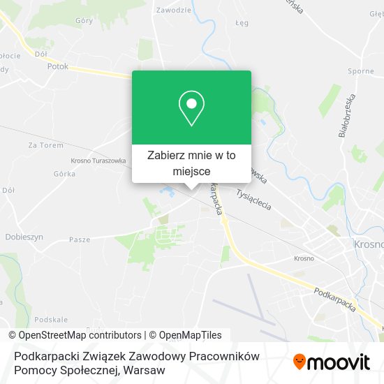 Mapa Podkarpacki Związek Zawodowy Pracowników Pomocy Społecznej