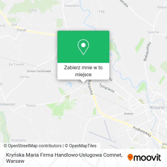 Mapa Kryńska Maria Firma Handlowo-Uslugowa Comnet