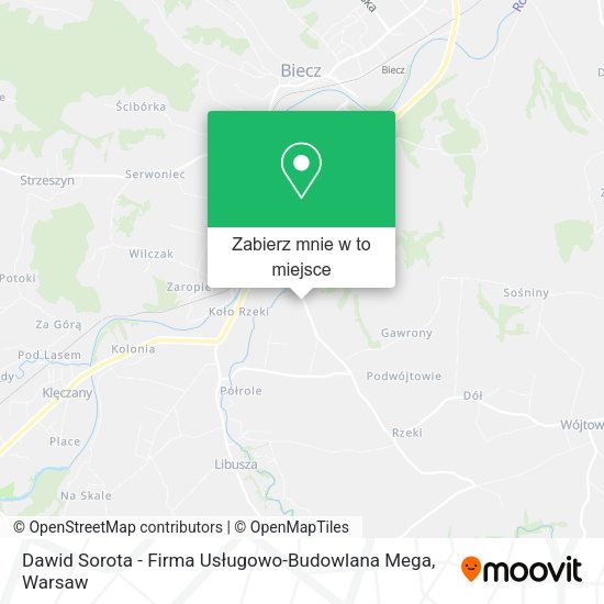 Mapa Dawid Sorota - Firma Usługowo-Budowlana Mega