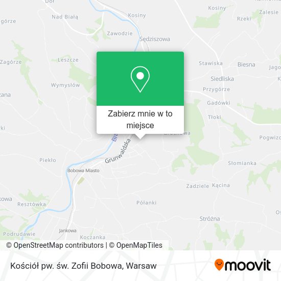 Mapa Kościół pw. św. Zofii Bobowa