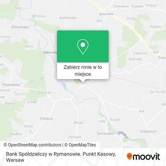 Mapa Bank Spółdzielczy w Rymanowie. Punkt Kasowy