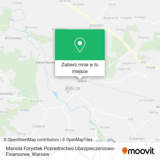 Mapa Mariola Forystek Pośrednictwo Ubezpieczeniowo-Finansowe