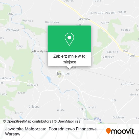 Mapa Jaworska Małgorzata. Pośrednictwo Finansowe