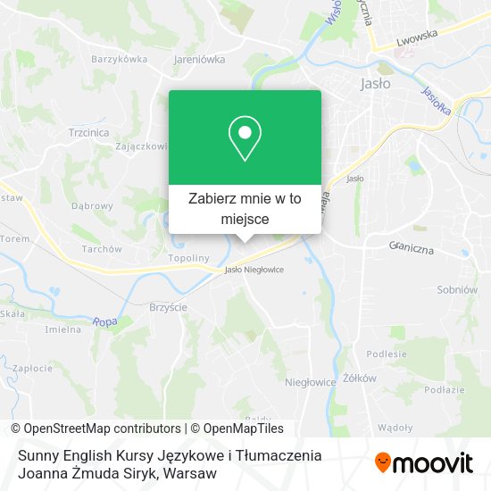 Mapa Sunny English Kursy Językowe i Tłumaczenia Joanna Żmuda Siryk