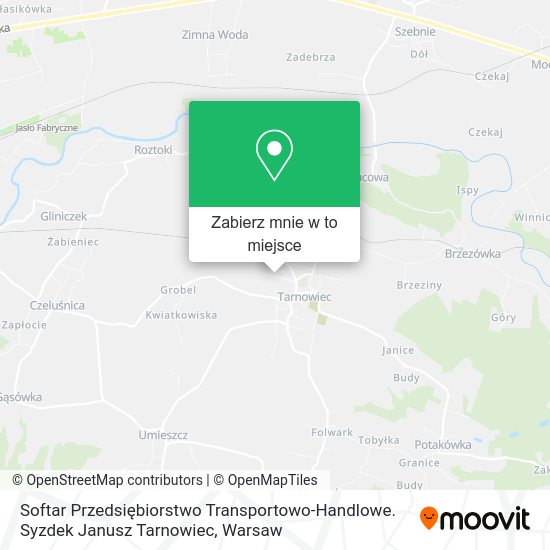 Mapa Softar Przedsiębiorstwo Transportowo-Handlowe. Syzdek Janusz Tarnowiec