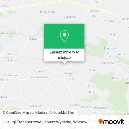 Mapa Usługi Transportowe Janusz Wyderka