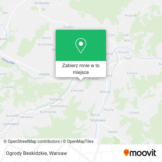 Mapa Ogrody Beskidzkie