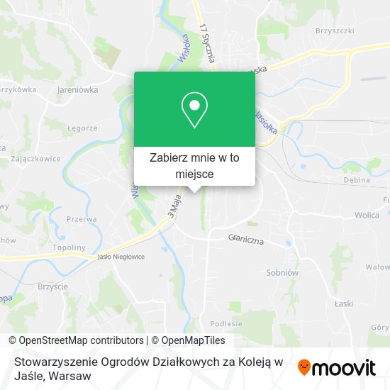 Mapa Stowarzyszenie Ogrodów Działkowych za Koleją w Jaśle