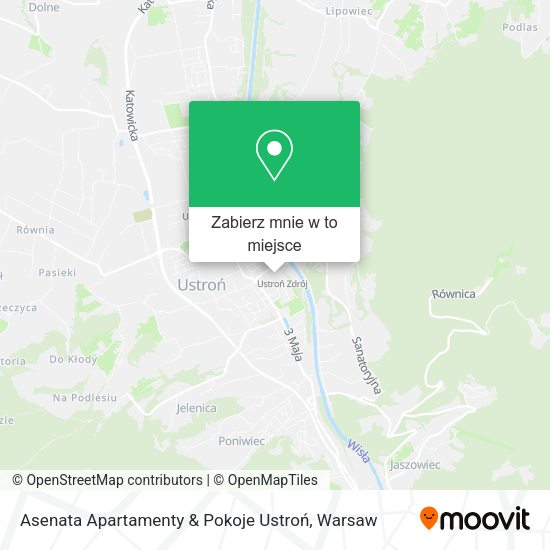 Mapa Asenata Apartamenty & Pokoje Ustroń