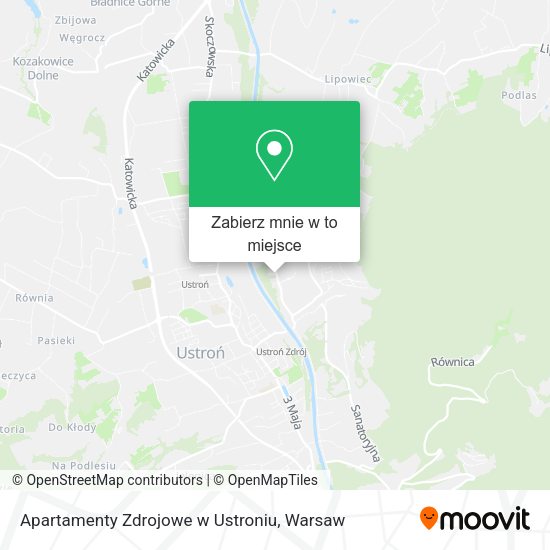 Mapa Apartamenty Zdrojowe w Ustroniu