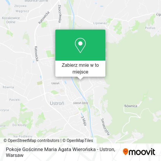 Mapa Pokoje Gościnne Maria Agata Wierońska - Ustron