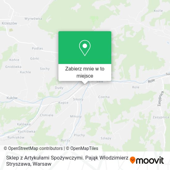 Mapa Sklep z Artykułami Spożywczymi. Pająk Włodzimierz Stryszawa