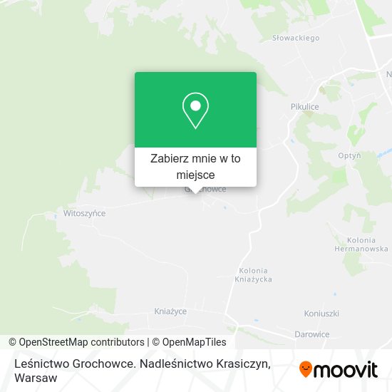 Mapa Leśnictwo Grochowce. Nadleśnictwo Krasiczyn