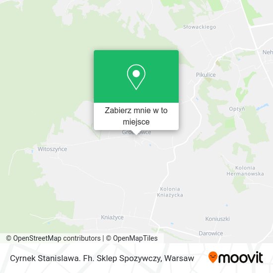 Mapa Cyrnek Stanislawa. Fh. Sklep Spozywczy