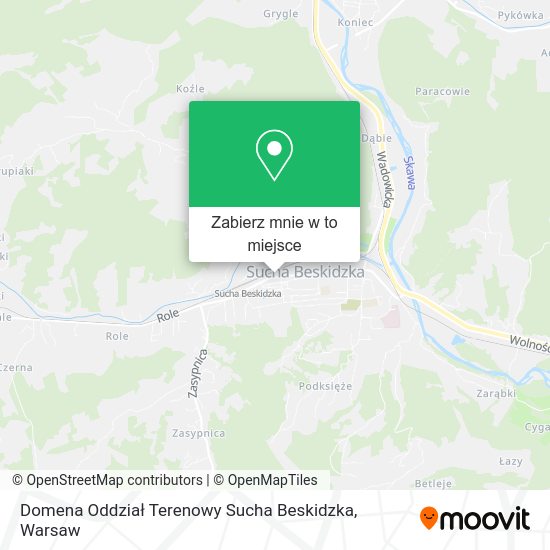 Mapa Domena Oddział Terenowy Sucha Beskidzka