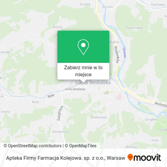 Mapa Apteka Firmy Farmacja Kolejowa. sp. z o.o.