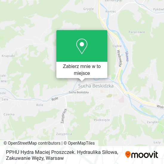 Mapa PPHU Hydra Maciej Proszczek. Hydraulika Siłowa, Zakuwanie Węży