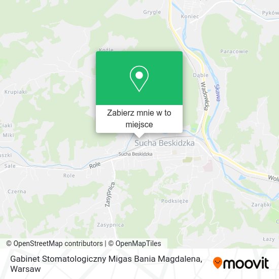 Mapa Gabinet Stomatologiczny Migas Bania Magdalena