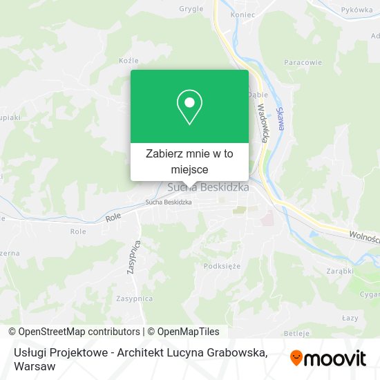 Mapa Usługi Projektowe - Architekt Lucyna Grabowska