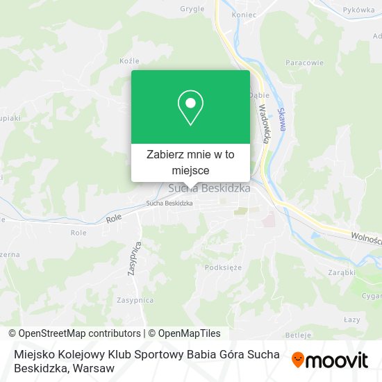 Mapa Miejsko Kolejowy Klub Sportowy Babia Góra Sucha Beskidzka