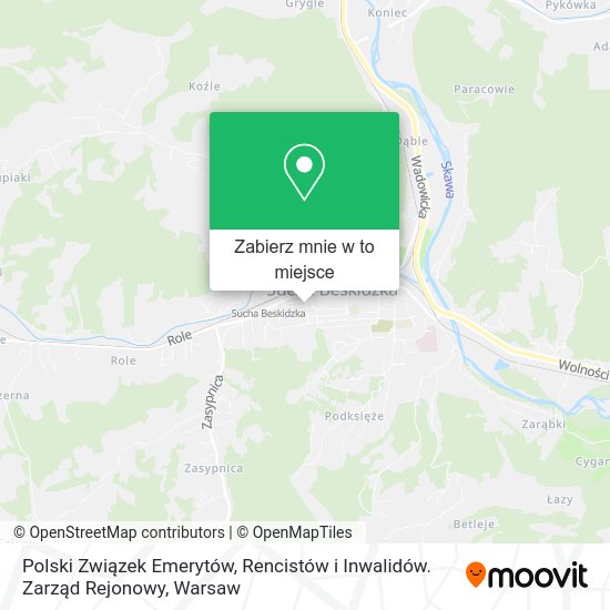 Mapa Polski Związek Emerytów, Rencistów i Inwalidów. Zarząd Rejonowy