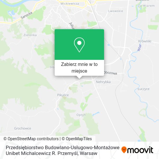 Mapa Przedsiębiorstwo Budowlano-Usługowo-Montażowe Unibet Michalcewicz R. Przemyśl