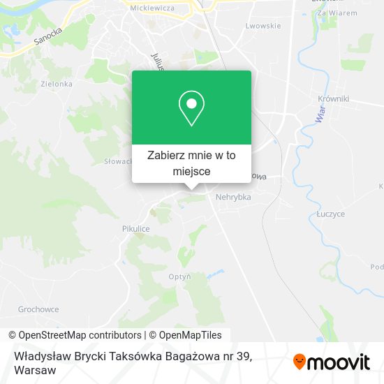 Mapa Władysław Brycki Taksówka Bagażowa nr 39